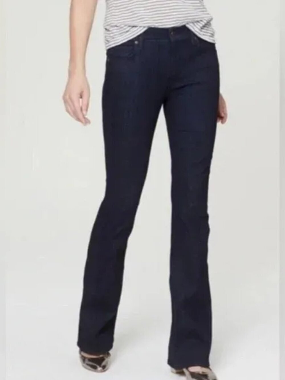 Ann Taylor Loft Modern Flare Dark Blue Denim Jeans Women Size 12